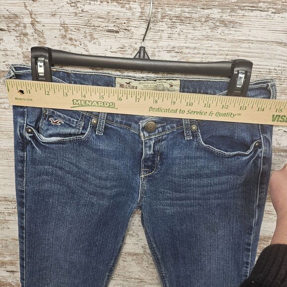 Vintage Hollister Jeans Jr 3R Cali Flare Low Rise Y2K Medium Blue Stonewash Fade - Picture 10 of 11